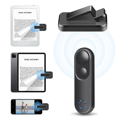 Picture of LANGREE RF Remote Control Page Turner for Kindle Paperwhite Oasis Scribe Kobo, Kindle Accessories for eReader, Remote Camera Shutter and Video, Remote Page Clicker for ipad Tablet Reading Novel Black