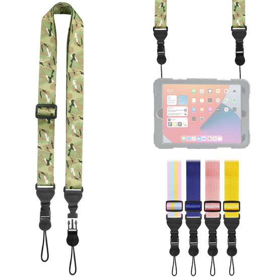 Picture of FIEIL Adjustable Shoulder Strap, Nylon Camera Strap, Comfortable Neck Strap for iPad, Cellphone Tablet, Camera, Laptop, Binocular, Luggage Bag (Camouflage Universal Lanyard)