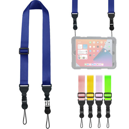 Picture of FIEIL Adjustable Shoulder Strap, Nylon Camera Strap, Comfortable Neck Strap for iPad, Cellphone Tablet, Camera, Laptop, Binocular, Luggage Bag (Prussian Blue Universal Lanyard)