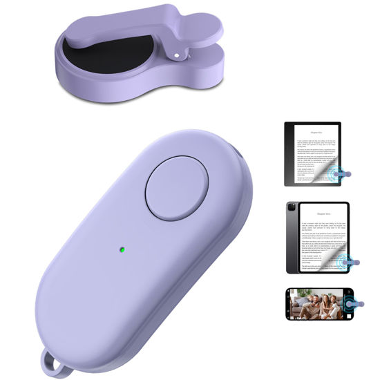Picture of Remote Control Page Turner for Kindle Paperwhite Oasis Kobo eReaders,Kindle Clicker Page Turner Accessories for iPhone,iPad, Android Tablets Reading Novels,Camera Video Record&Shutter Selfie (Purple)