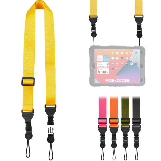 Picture of FIEIL Adjustable Shoulder Strap, Nylon Camera Strap, Comfortable Neck Strap for iPad, Cellphone Tablet, Camera, Laptop, Binocular, Luggage Bag (Bright Yellow Universal Lanyard)