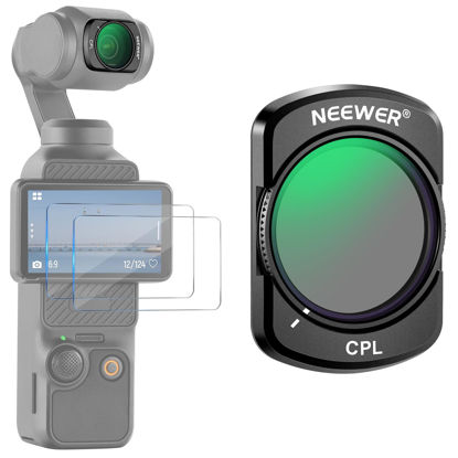 Picture of NEEWER Magnetic CPL Filter Compatible with DJI Osmo Pocket 3 Creator Combo Accessories, Multi Coated Circular Polarizer Filter Kit with 2 Screen Protectors, Action Camera Accessories