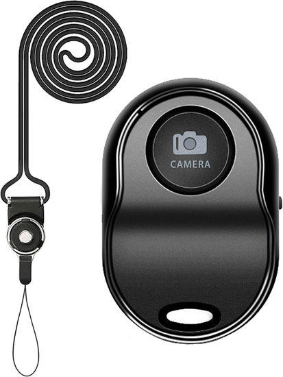 Picture of [Upgraded] Bluetooth 5.0 Remote Shutter for iPhone & Android Camera Wireless Remote Control Selfie Button for iPad iPod Tablet, HD Selfie Clicker for Photos & Videos (Black)