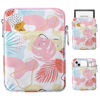 Picture of MoKo Padded Ereader Sleeve Case for 6-7 inch Ereader Tablet Bag Protective Cover Pouch with a Carabiner, Compatible with 7" eReader Colorsoft Signature Edition 2024, Tropical Leaf