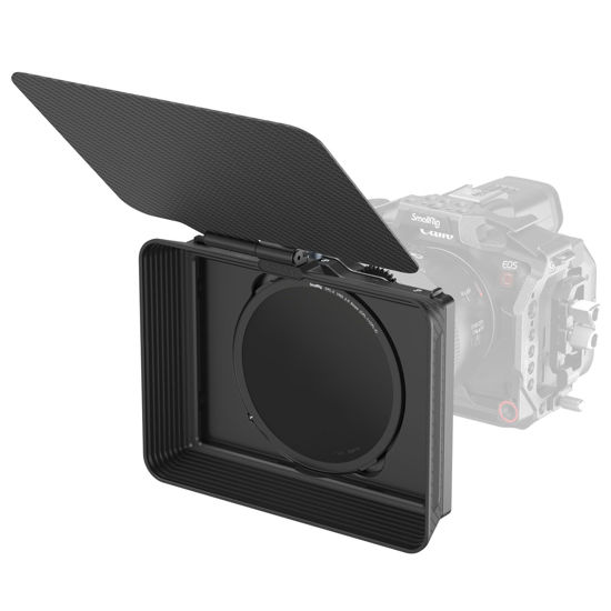 Picture of SmallRig Matte Box with Adjustable Clamp from 67mm - 82mm, with Lens Hood, Top Flag, CPL 1 & 2 Filters, for DSLR Mirrorless Cameras - 4411