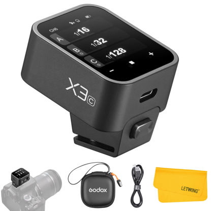 Picture of Godox X3C X3-C TTL Wireless Flash Trigger for Canon Camera, 2.4G Wireless Touchscreen Flash Transmitter, Support TTL Auto/Manual/Multi Flash, Built-in Lithium Battery, High-Definit OLED Screen