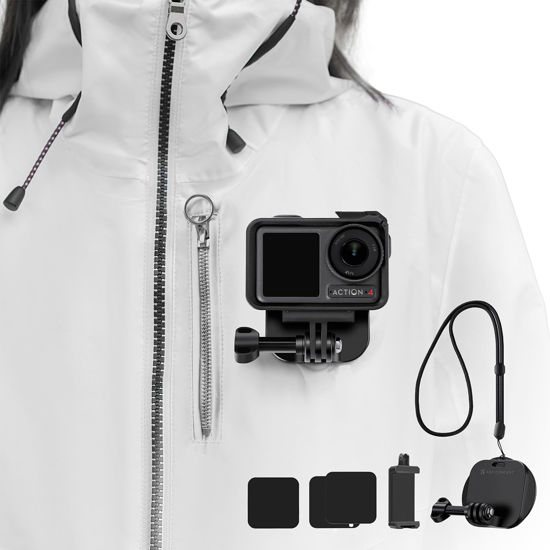 Picture of K&F Concept Magnetic Action Camera Chest Mount for GoPro Hero 13/12/11/10/9 Balck, DJI Osmo Action 5 Pro/4/3/2 and More Action Camera, POV Neck Mount with Adjustable Neck Strap Lanyards
