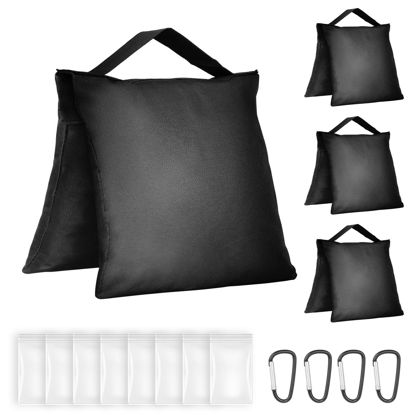 Picture of Evekea Sandbags Weight Bags for Photo Studio Photography Video Equipment, 4 Packs Empty Sandbag Set for Backdrop Stand, Photo Tripod, Canopy, Pop up Tent, Umbrella Base, Picnic Table,Fishing Chair