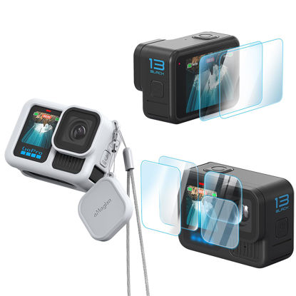 Picture of Aovee Silicone Protective Case Cover,Screen and Lens Protector for GoPro Hero 13 (Grey)