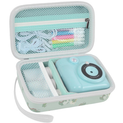 Picture of Case Compatible with ESOXOFFORE for Dylanto for Anchioo for WEEFUN for GKTZ for Amzelas for Mafiti Instant Print Camera for Kids, Film Camera Storage Holder Organizer Bag (Box Only)- Green Dinosaur