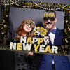 Picture of 2025 New Years Photo Booth Props,New Years Eve Party Supplies 2025 Black Gold New Year Photo Booth Props with Photo Frame for New Years Eve Party Decorations