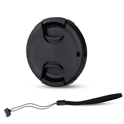 Picture of JJC 49mm Front Lens Cap Cover + Elastic Anti-Loss Cap Keeper Leash for Canon EOS R100 R50 R10 with RF-S 18-45mm Kit Lens,for M50 M6 Mark II M200 with EF-M 15-45mm Kit Lens & More 49mm Thread Lenses