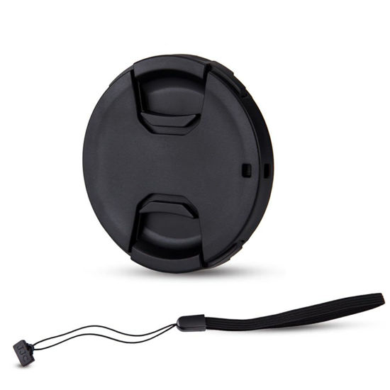 Picture of JJC 49mm Front Lens Cap Cover + Elastic Anti-Loss Cap Keeper Leash for Canon EOS R100 R50 R10 with RF-S 18-45mm Kit Lens,for M50 M6 Mark II M200 with EF-M 15-45mm Kit Lens & More 49mm Thread Lenses