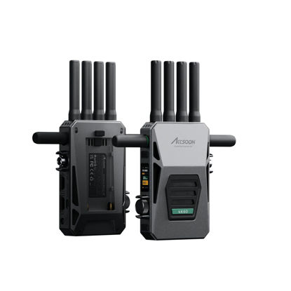 Picture of ACCSOON CineView Master 4k Wireless Video Transmission System Transmitter&Receiver 2.4+5Ghz+6GHz Tri-Band Transmission 604k Resolution 25 ms Latency 8202ft Range 1 Wired + 4 Wireless Connections