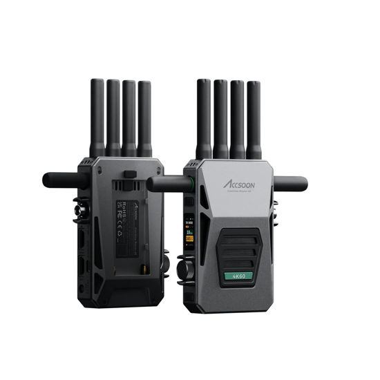 Picture of ACCSOON CineView Master 4k Wireless Video Transmission System Transmitter&Receiver 2.4+5Ghz+6GHz Tri-Band Transmission 604k Resolution 25 ms Latency 8202ft Range 1 Wired + 4 Wireless Connections