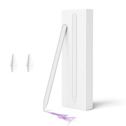 Picture of Replaceable Apple Pencil 2nd Generation with Wireless Charging,Compatible with iPad Pro 11 in 1/2/3/4, iPad Pro 12.9 in 3/4/5/6, iPad Air 4/5, iPad Mini 6(White)