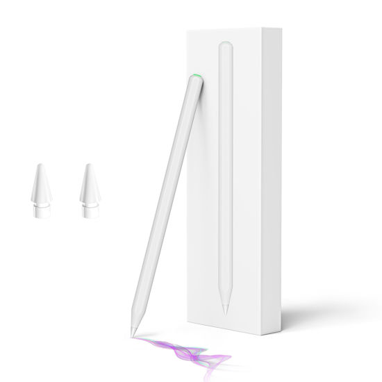 Picture of Replaceable Apple Pencil 2nd Generation with Wireless Charging,Compatible with iPad Pro 11 in 1/2/3/4, iPad Pro 12.9 in 3/4/5/6, iPad Air 4/5, iPad Mini 6(White)