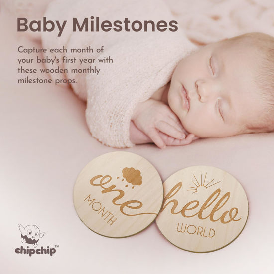 GetUSCart Baby Monthly Milestone Wooden Circles Hello World Newborn 