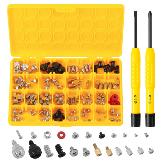 Picture of 23Sizes M.2 Computer Screws Standoff Nut ATX SSD Mounting Screw Kit for Motherboard, SSD, HDD Hard Drive, CD-ROM, Fan, PC Case for Computer Laptop Notebook DIY & Repair