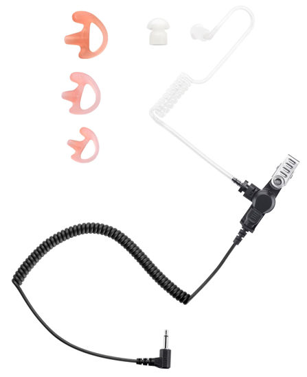 Picture of Commountain 3.5mm Listen Only Earpiece Compatible for Motorola Speaker Mic Kenwood Speaker Mic And More, Acoustic Tube Receive Only Headset with 3 Earmolds, for Police Security and Law Enforcement Use