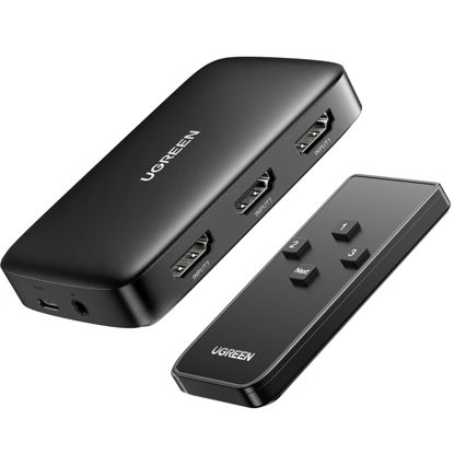 Picture of UGREEN HDMI Switch 3 in 1 Out 4K HDMI Splitter, HDMI Switch with Remote Supports HDR CEC 3D HDCP1.4 HDMI 3 Port Box Hub 4K 30Hz, Compatible with PS5 PS4 Xbox Fire Stick Roku Apple TV PC