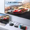 Picture of UGREEN HDMI Switch 3 in 1 Out 4K HDMI Splitter, HDMI Switch with Remote Supports HDR CEC 3D HDCP1.4 HDMI 3 Port Box Hub 4K 30Hz, Compatible with PS5 PS4 Xbox Fire Stick Roku Apple TV PC