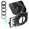 Picture of K&F Concept Mini Matte Box +Black Mist 1/4 Filter Kit, DSLR Camera Matte Box with Carbon Fiber Top Flag Square Filters Trays with 67/72/77/82/95mm Adapter Rings, for 4x5.65 Square UV ND Filter