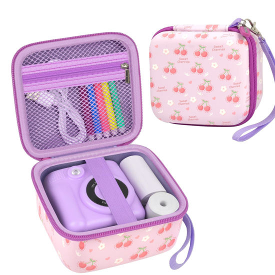 Picture of Case Compatible with ESOXOFFORE for Dylanto for DUDUDRAGON for GKTZ for Dafotil Instant Print Camera for Kids Digital Video Cameras Storage Holder Bag for Girls Print Paper(Box Only) (Light Purple)