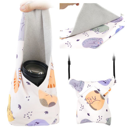 Picture of GCJUYA Camera Wrap, Anti-Scratch Protective Wrap, Lens pouche, Magic Self-Adhesive Cloth, Lens Protector, Washable Universal Storage Cloth for DSLR, Smartphones, Laptops, Cosmetic, Household Items