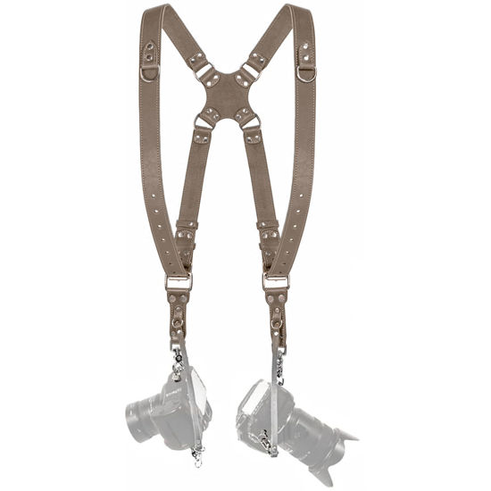 Picture of C Coiro Camera Harness for 2 Cameras - Dual Shoulder Leather Camera Strap - Double Camera Harness for DSLR/SLR, Camera Straps for Photographers of All Levels, Standard Straps/Color Grey