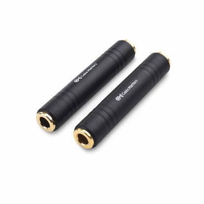 Picture of Cable Matters 2-Pack 1/4 Coupler TRS Extension Adapter (1/4” TRS Female to Female Adapter)