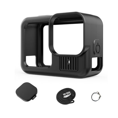Picture of Silicone Case Suitable for GoPro Hero 13 Black, Silicone Rubber Soft Case Protector Cover with Lens Cover Cap Lanyard Accessories Bundle Kit for Hero 13 Black Action Camera (Black)
