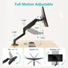 Picture of WALI Single Monitor Mount, Gas Spring Monitor Arm for 17-34 inch Screens, Adjustable Computer Monitor Stand up to 26.4lbs, with Clamp and Grommet Base, Mounting Holes 75 and 100mm (GSMP001N), Black