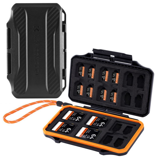 Picture of K&F Concept 36 Slots SD Micro SD Memory Card Case, Water-Resistant SD Card Holder, Anti-Shock Card Carrying Storage Box for 24 Micro SD SDXC SDHC TF Cards and 12 SD SDXC SDHC Cards