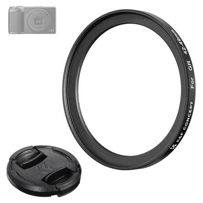 Picture of K&F Concept 42-49mm Filter Adapter Ring for Ricoh GR with 49mm Lens Cap Aluminum Alloy Threaded Filter Lens Adapter Ring for Ricoh GR2 GR3 GR3X for RX100