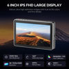 Picture of VILTROX DC-X2 Camera Field Monitor 2000 Nits High Brightness Touchscreen 6 Inch DSLR Monitor with 1920x1080 IPS 4K HDMI Loop in/Out 3D LUTs Waveform Video Peaking Focus Assist Battery&Sunshade Hood