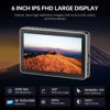 Picture of VILTROX DC-X3 2000Nits Camera Field Monitor Touchscreen with 6 Inch Full HD1920x1080 IPS 4K HDMI/3G-SDI Loop in/Out,3D LUTs Peaking Focus Assist, 160° Super Wide View Angle, Sunshade Hood, Battery
