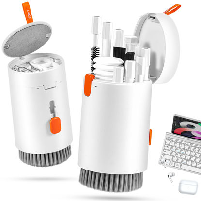 Picture of walrfid 2 Pack Laptop Phone Screen Cleaner Kit, Computer Keyboard Brush Cleaning Spray for iPhone AirPods MacBook iPad, 20-in-1 Electronic Device Tool for Camera Earbud TV Tablet Car Screens, White