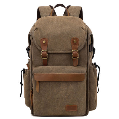 Picture of Tuceng Camera backpack ; Professional UAV Camera bag ;Backpack Large Capacity Photography camera Backpack Canvas backpack camera bag（coffee）