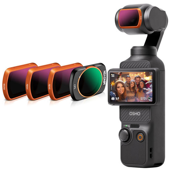 Picture of MINGVEN Magnetic ND Filters Set + CPL Filter Compatible with DJI Osmo Pocket 3, 4 Pack - CPL, ND16, ND64, ND256, Neutral Density Filters Kit for Osmo Pocket 3