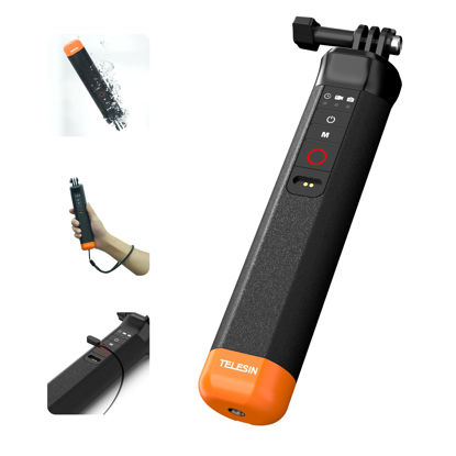 Picture of TELESIN°Floating Selfie Stick Hand Grip Waterproof Handle with Bluetooth Remote for GoPro Hero 13 12 11 10 9 8 Handle Mount Accessories for Action Camera
