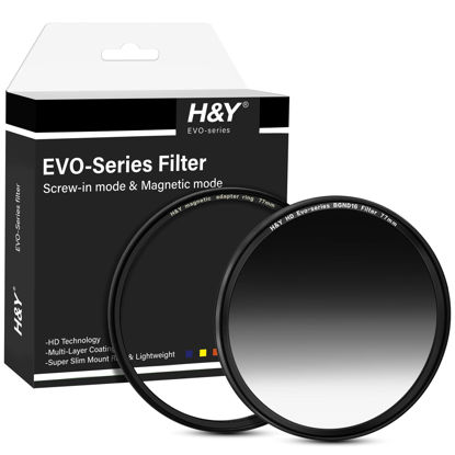 Picture of H&Y EVO Series 77mm Balancer GND16 4 Stop Lens Filter Balancer Graduated Neutral Density Filter Screw in and Magnetic Lens Filter 2 in 1 with Magnetic Adapter Ring