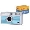 Picture of KODAK EKTAR H35N Half Frame Film Camera Bundle with Kodak Ultramax 400/24EXP 35mm Roll Film (Glazed Blue, Bundle)