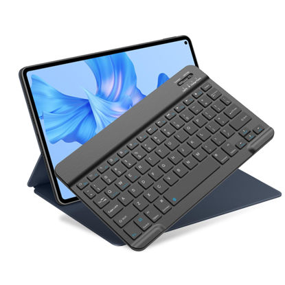 Picture of Bluetooth Keyboard for iPad 10th Generation, iPad Pro 13/12/11/10/9/8/7 inch, iPad Air 13/11th Gen, iPad Mini, Samsung Xiaomi Tablets, etc. - Slim Wireless Portable Travel Office Computer Accessories