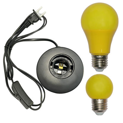Picture of YCCLDIPL Darkroom Safelight Portable Yellow Lamp, E27 LED Screw Mouth Wall Light 360 Degree Desk Light with Switch and 180cm Power Cord