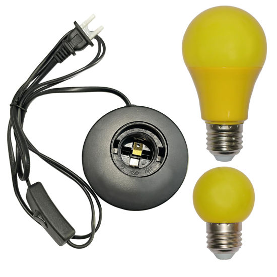 Picture of YCCLDIPL Darkroom Safelight Portable Yellow Lamp, E27 LED Screw Mouth Wall Light 360 Degree Desk Light with Switch and 180cm Power Cord