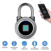 Picture of Fingerprint Padlock, Bluetooth Lock, Mobile APP, MEGAFEIS Smart Padlock with Keyless Biometric, Water Resistant, Suitable for Gym, Sports, Bike, School, Locker and Storage(Grey)