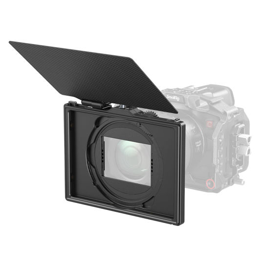 Picture of SmallRig Matte Box with Adjustable Clamp from 67mm - 82mm, with 4 x 5.65 Filter Frame, Top Flag, for DSLR Mirrorless Cameras - 4409