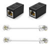 Picture of Telephone Line RJ45 to RJ11 Adapter, Telephone Jack to Ethernet Cable Adapter, RJ45 Female to RJ11 Male for Fixed Telephone Services(2 Pack)