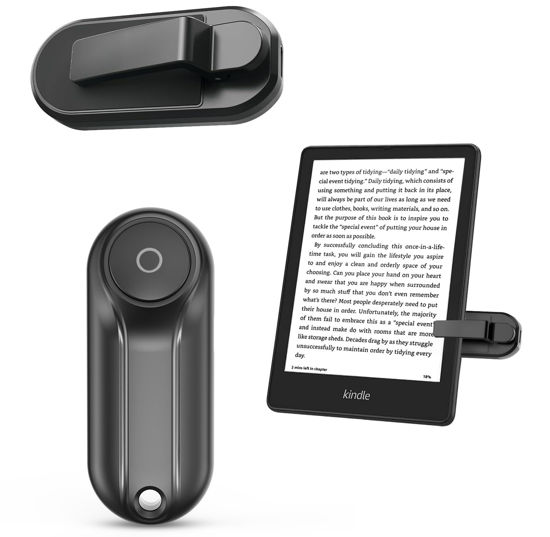 Picture of JIMZOO K3 Page Turner for Kindle Paperwhite Oasis Kobo E-Book eReaders, Remote Camera Shutter and Video, Remote Page Turner Clicker for ipad Tablets Reading Novels with Wrist Strap Storage Bag